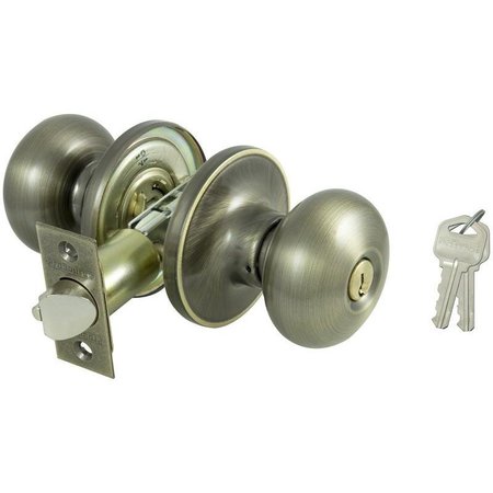 PROSOURCE Entry Knob Lockset, Series TF, Ant Brass TF800V-PS